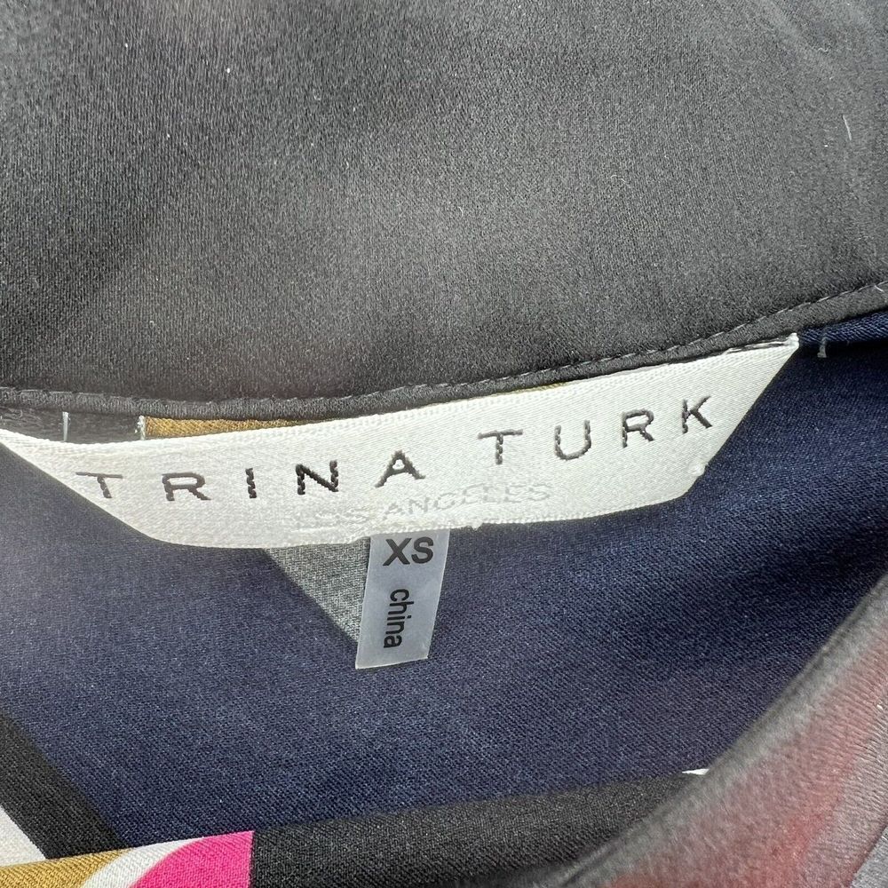 TRINA TURK Oceans Edge Printed Flared-Sleeve Top XS - Picture 3 of 4